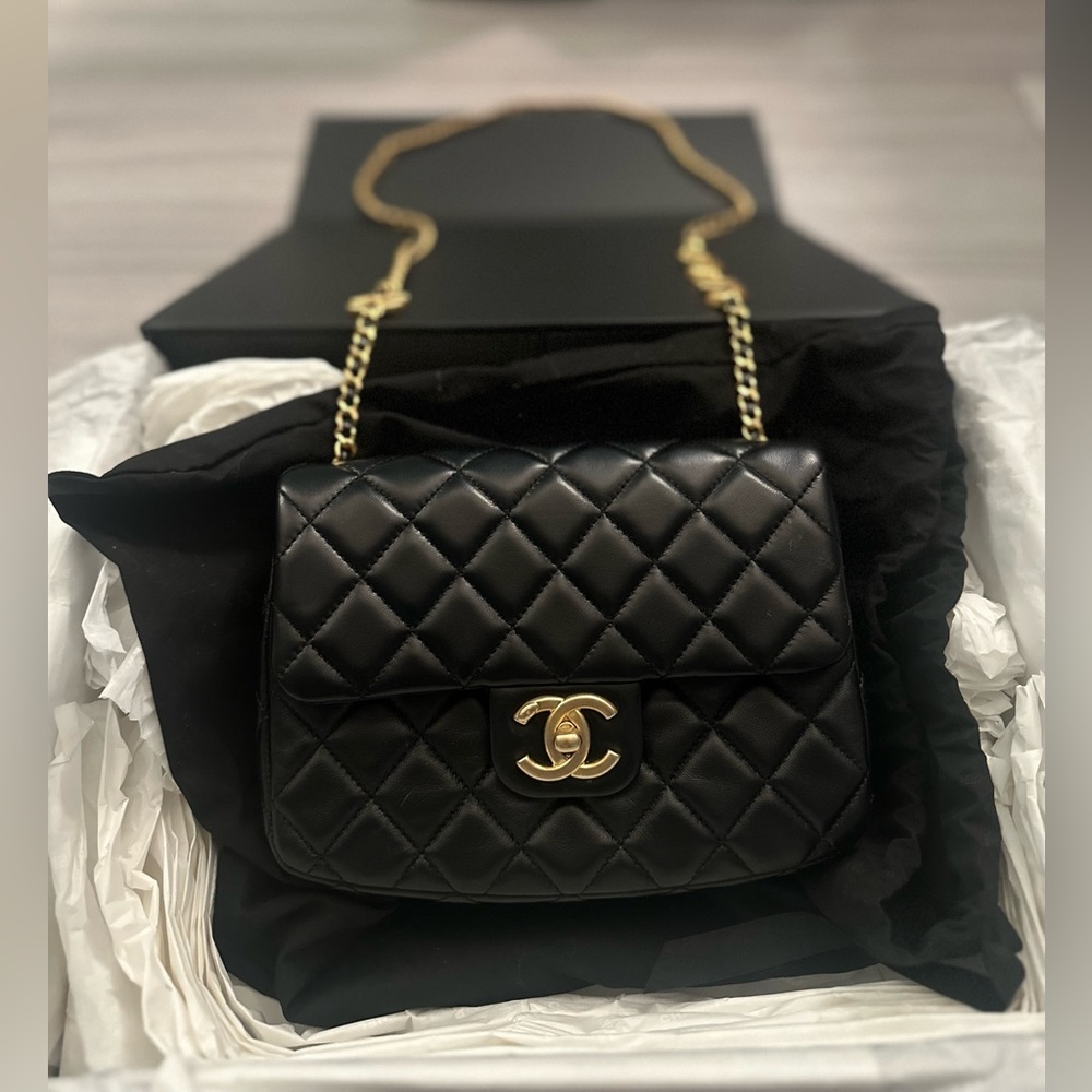SOLD ‼️ / NFS — 100% AUTHENTIC Chanel Mini Flap Bag, Black Lambskin, Gold ✨✨✨